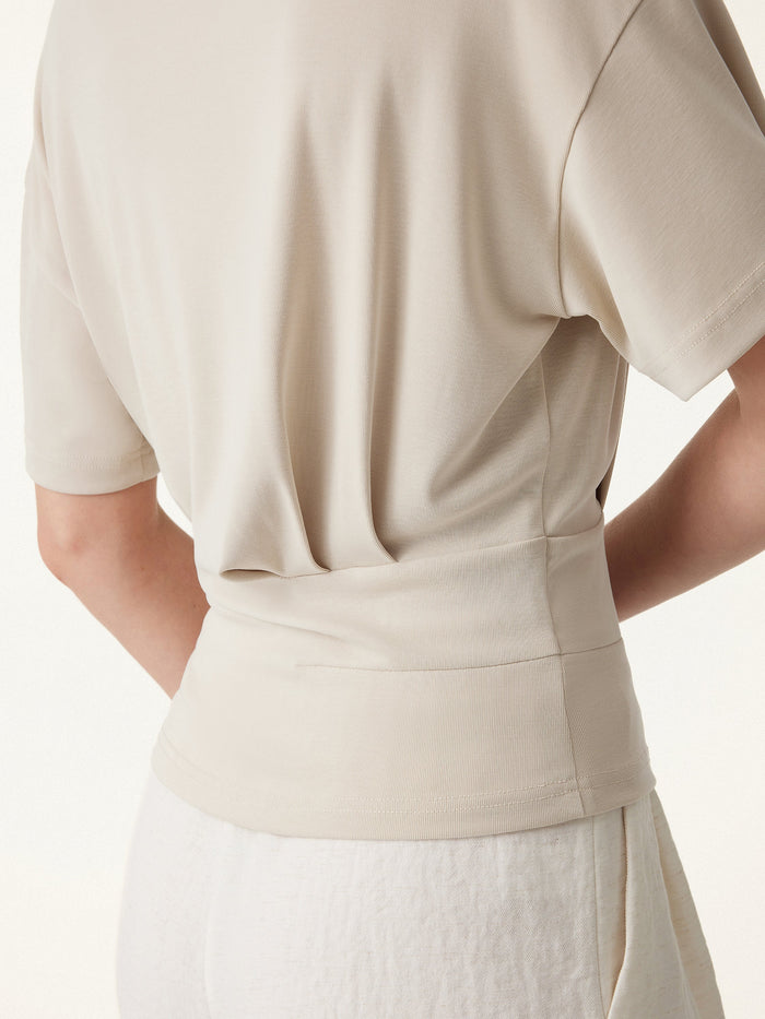 Crewneck Short Sleeve Tucked Tee