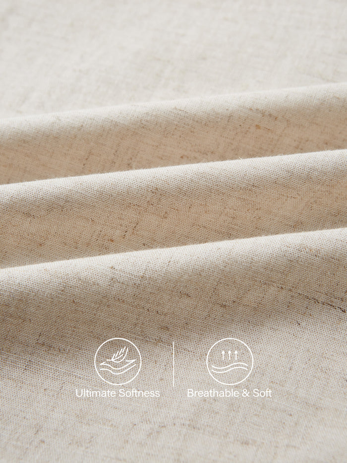 European Linen Smocked Waist Skirt with Pockets