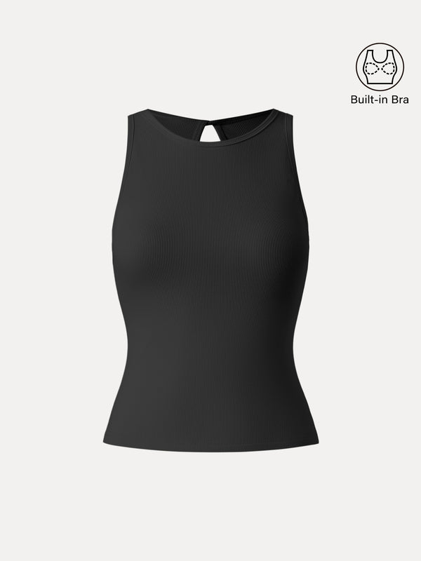 Crewneck Cut-out Bandless Bra Tank