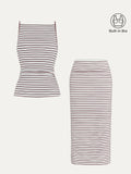 White/Marron Stripe