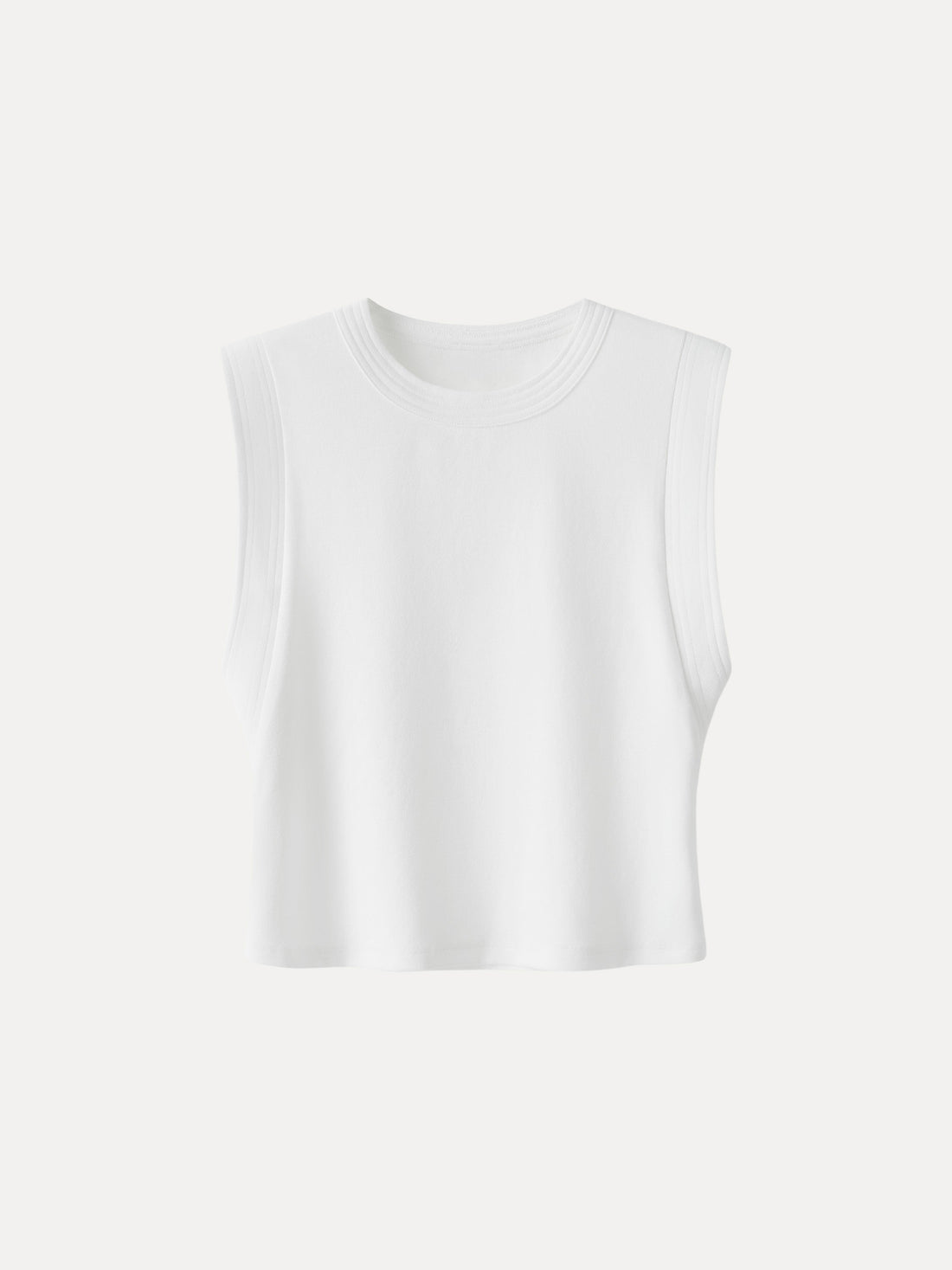 Soft Cotton Lyocell Cropped Wide Shoulder Tank