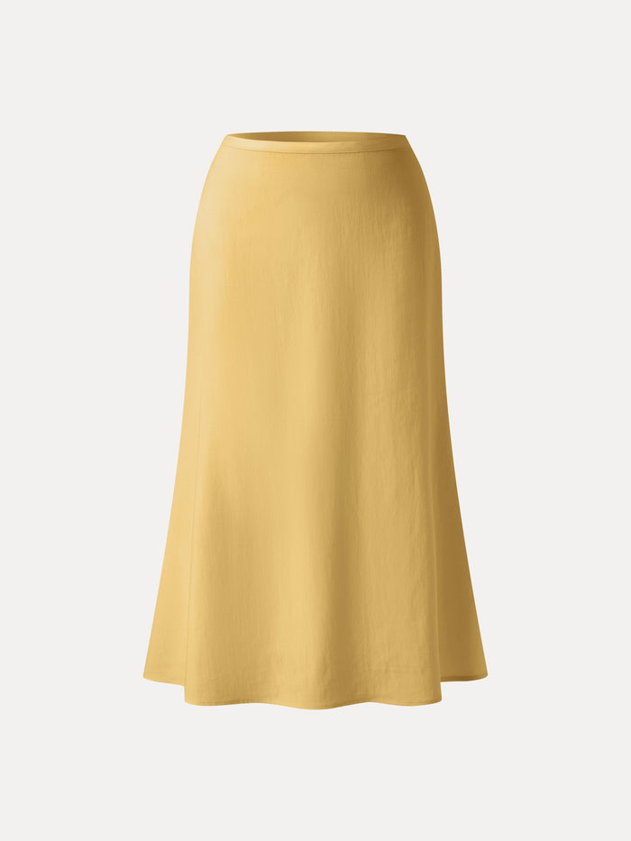 Lyocell-Linen Blend Maxi Flared Pull-On Skirt