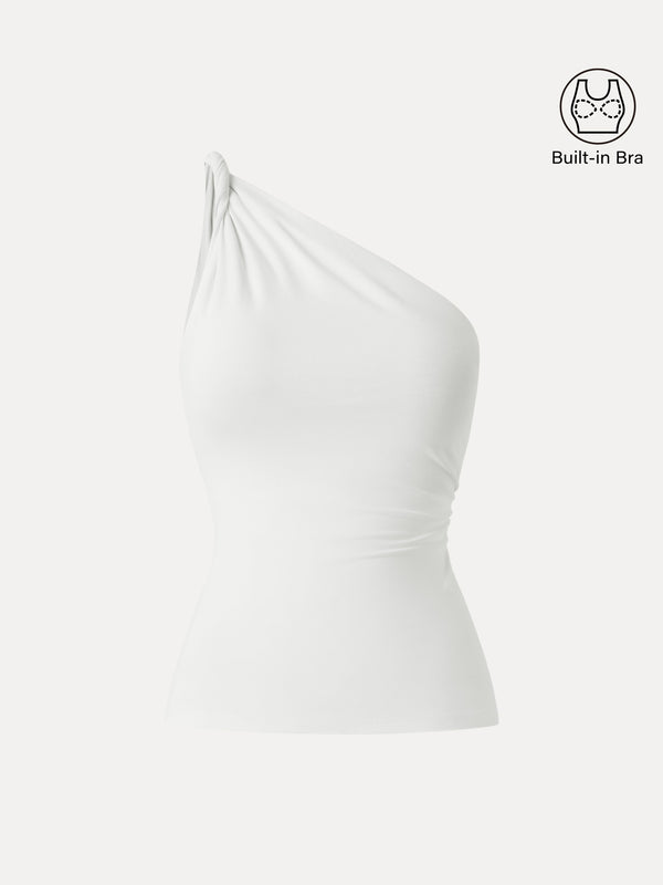 One Shoulder Twisted Bra Tank
