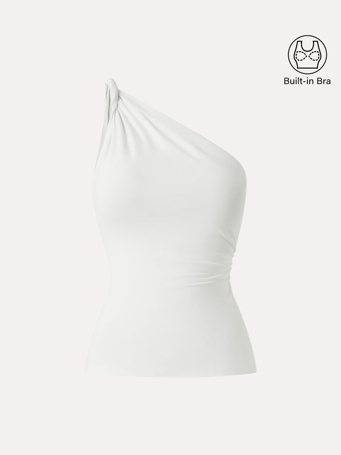 One Shoulder Twisted Bra Tank