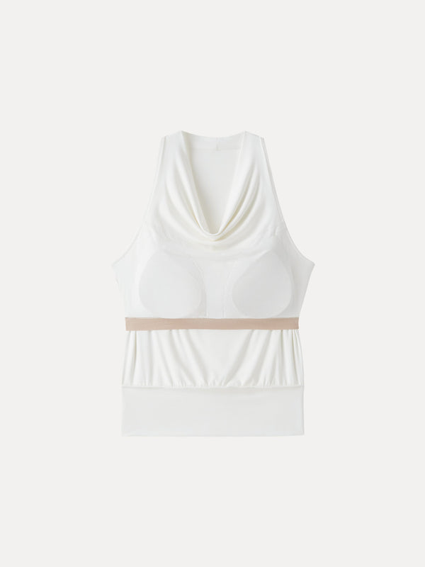 SkinKiss Not-See-Thru Halter Cowl Neck Bra Top