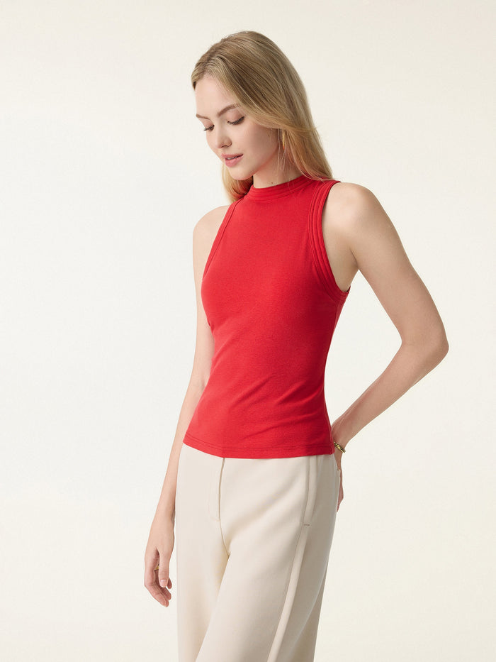 Cotton Lyocell Perkins Collar Bra Tank