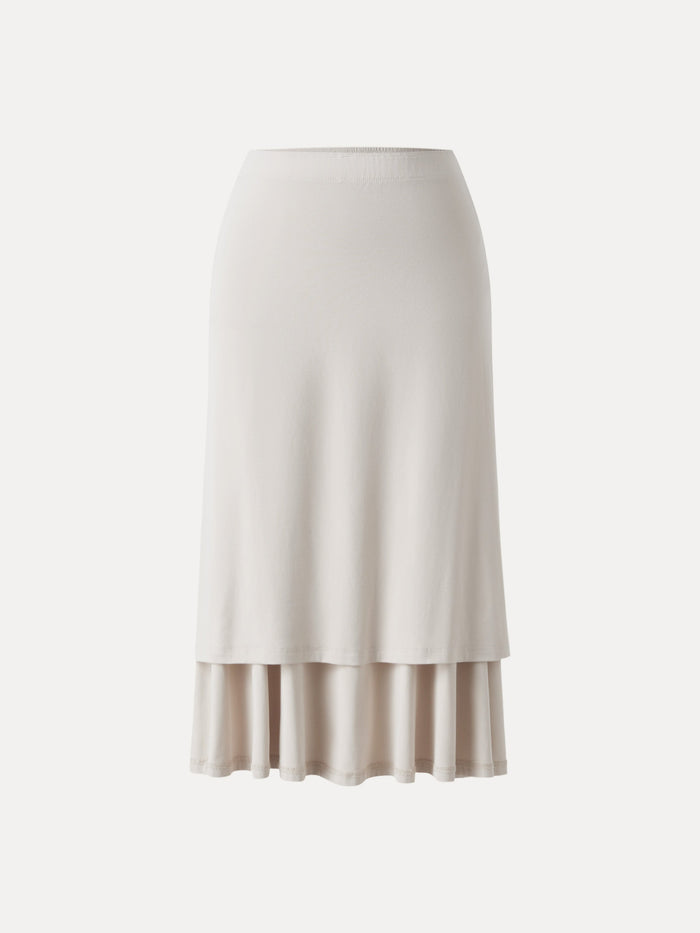 Flowy Side Ruched A-line Midi Skirt