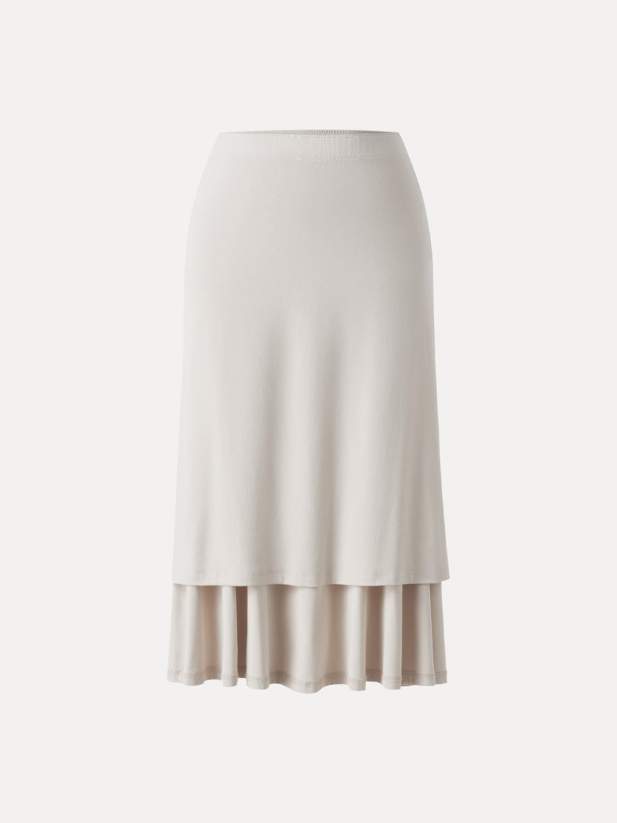 Flowy Side Ruched A-line Midi Skirt