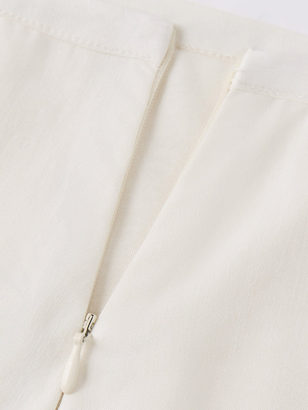 Lyocell-Linen Blend Maxi Flared Pull-On Skirt