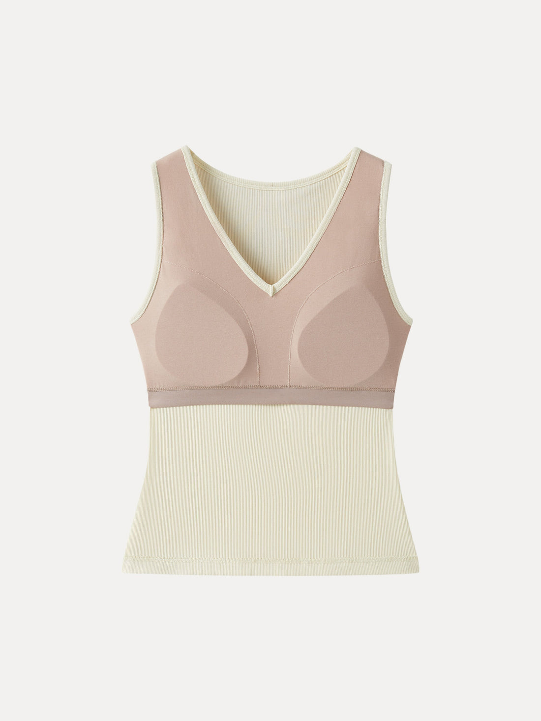 2Pcs Set V-neck Sleeveless Bra Tank & A-line Mini Skirt with Built-in Shorts