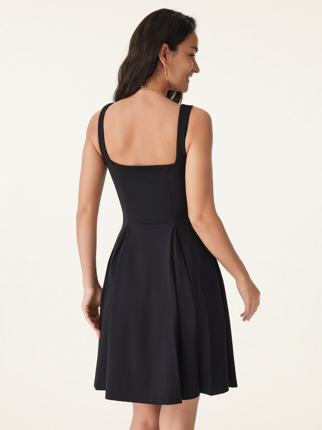 Square Neck Fit-and-flare Mini Bra Dress