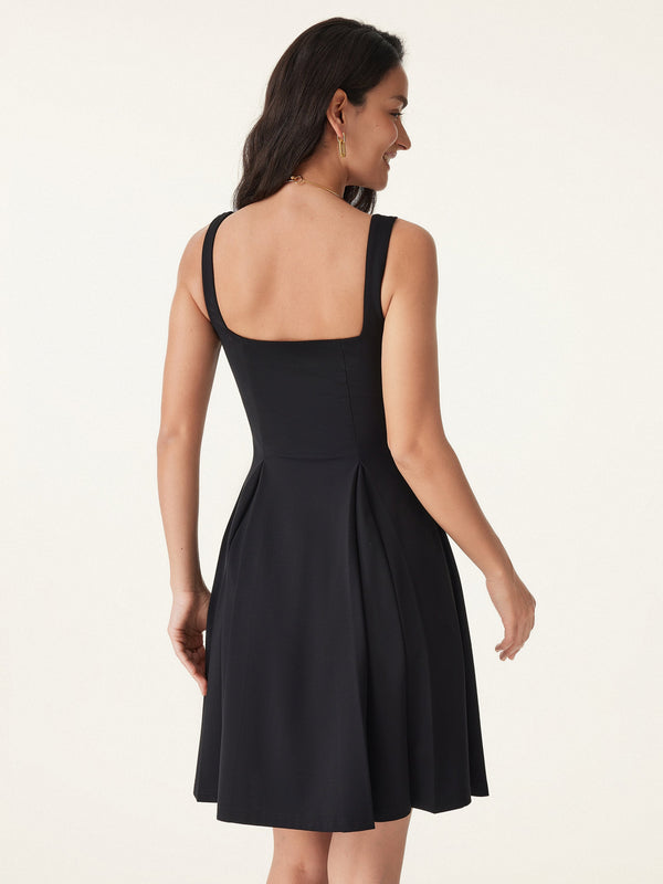 Square Neck Fit-and-flare Mini Bra Dress