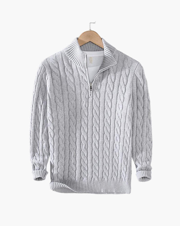 TAEBAEK Zipped Cable Sweater