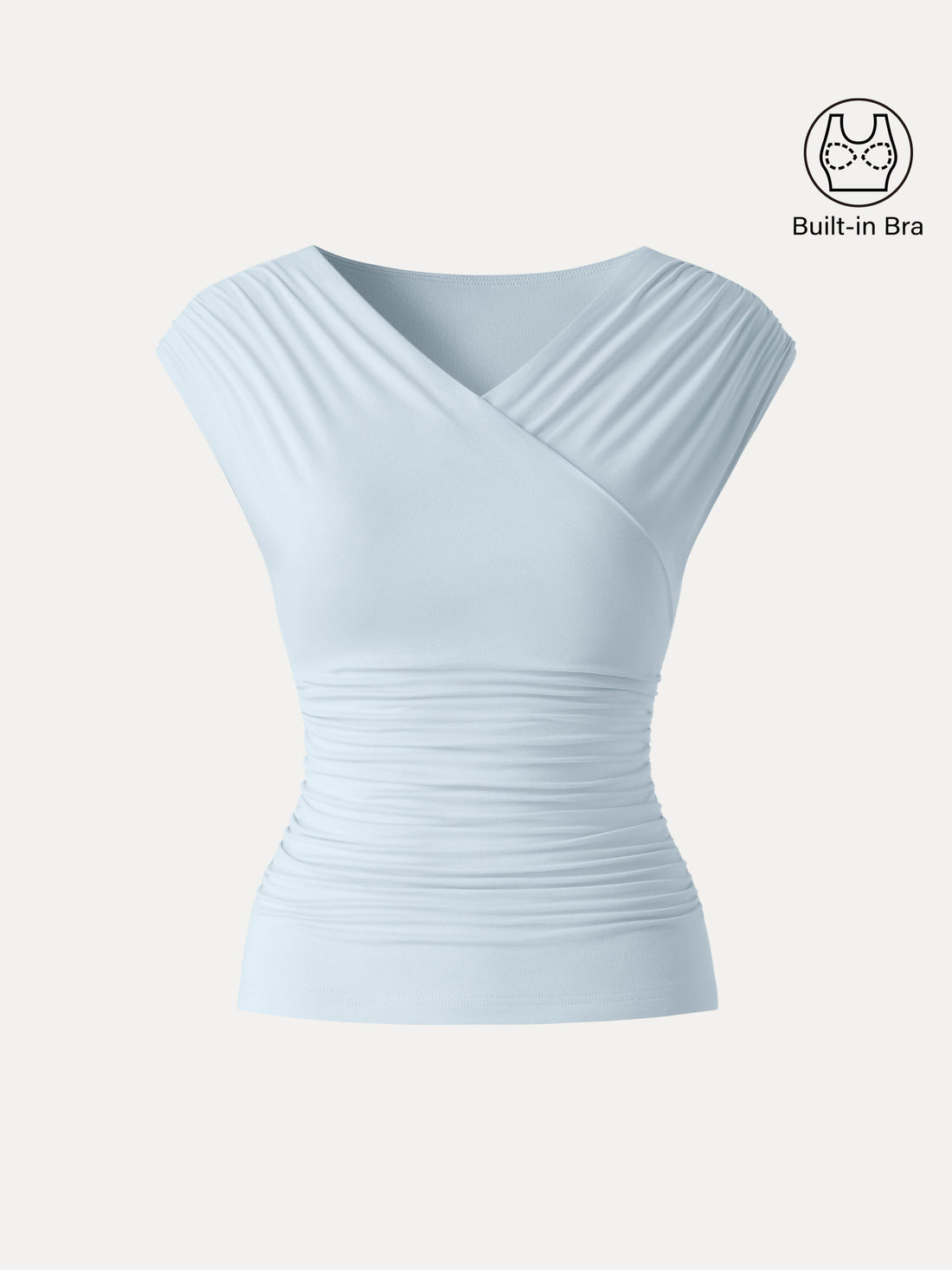 SkinKiss Surplice V-Neck Ruching Bra Top