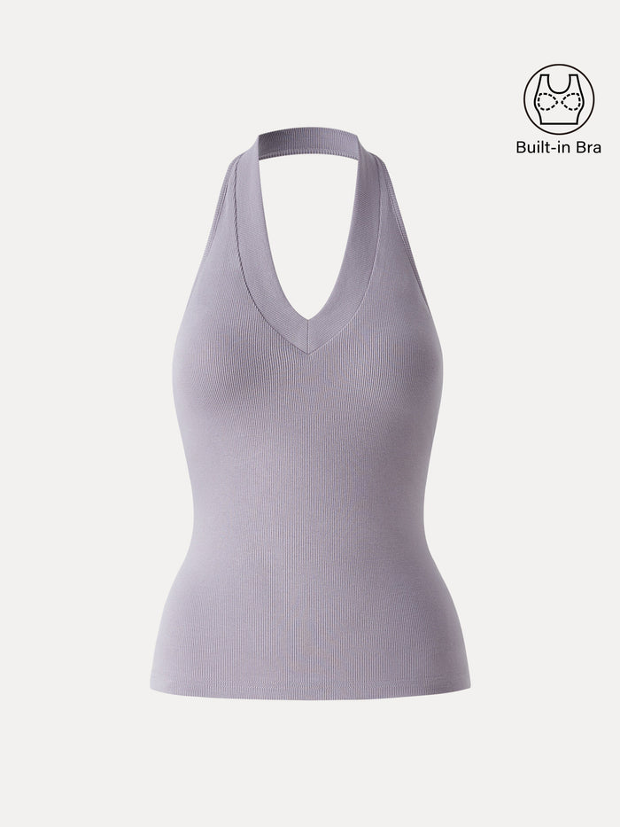 Plantive Halter Neck Open Back Bra Tank
