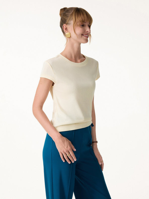 Cotton-Linen Blend Cooling Essential Summer Tee