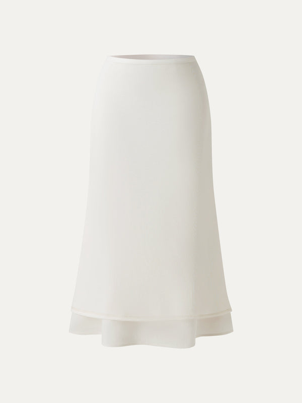 Lyocell-Linen Blend Maxi Flared Pull-On Skirt