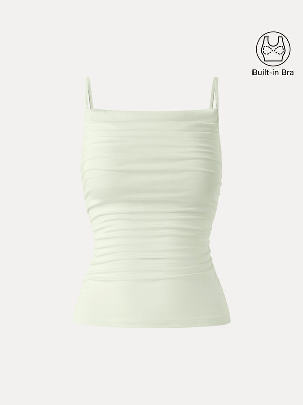 Adjustable Spaghetti Straps Side Ruched New Airy Bra Tank