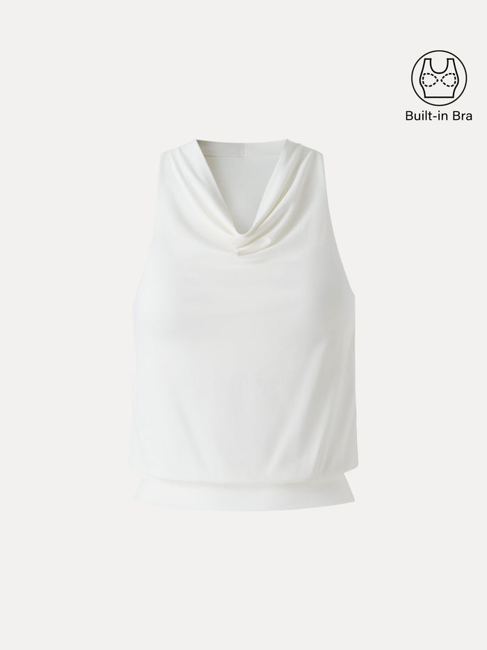 SkinKiss Not-See-Thru Halter Cowl Neck Bra Top