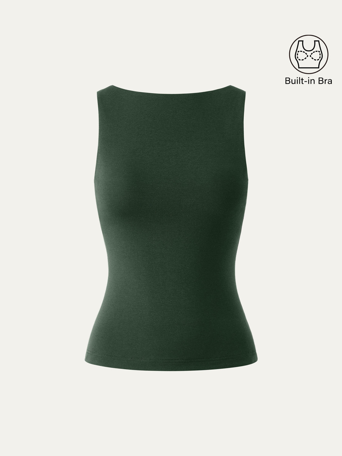 Stretch Cotton Boatneck Bra Tank