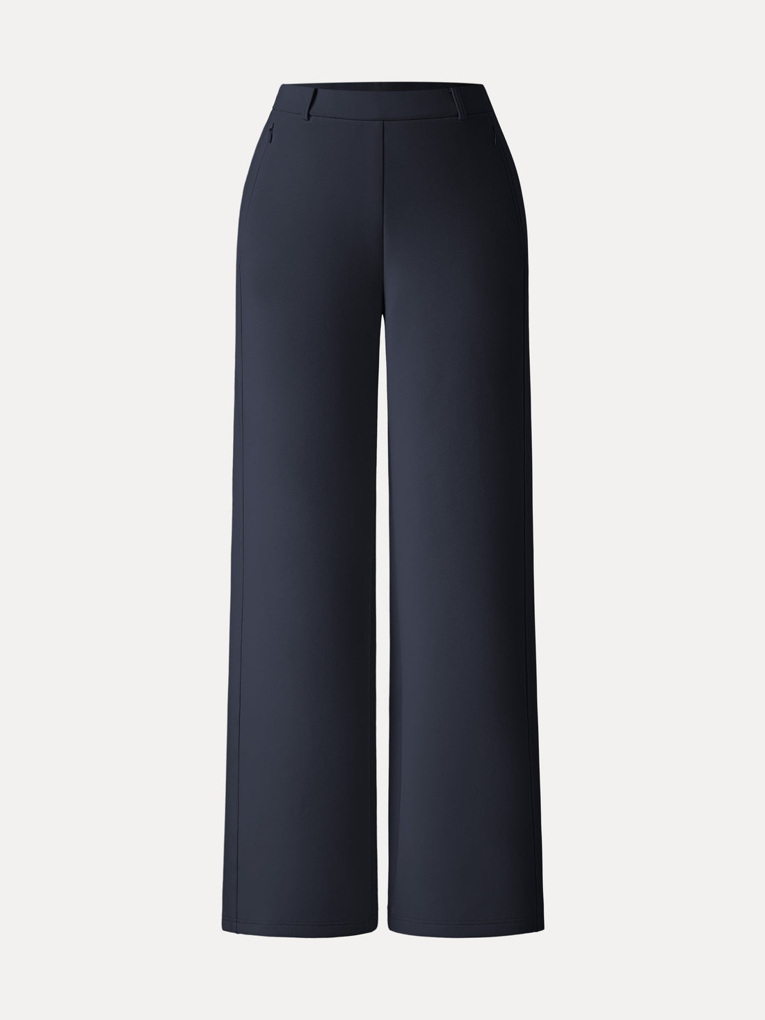 Stretch Cotton Blend Slimming High Rise Wide Leg Pant