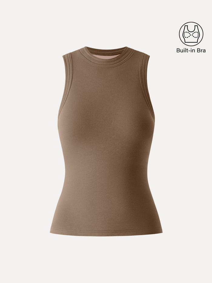 Cotton Lyocell Perkins Collar Bra Tank