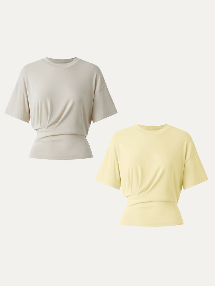 Crewneck Short Sleeve Tucked Tee