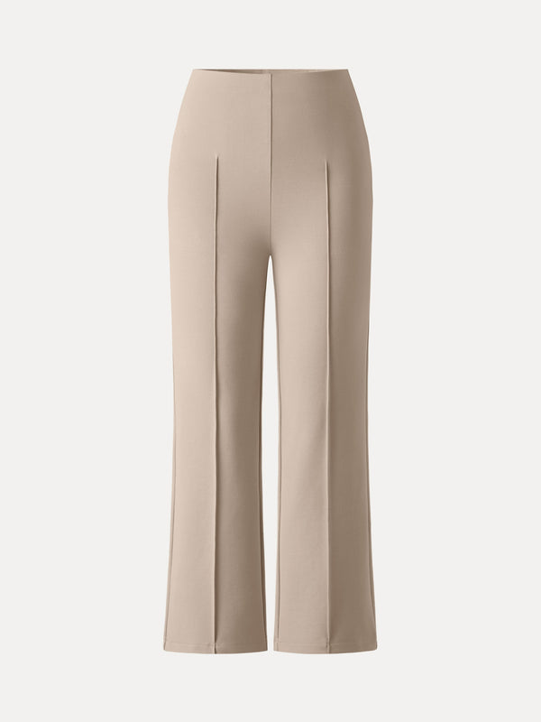Wrinkle-Resistant High Rise Cropped Flare Leg Travel Pant