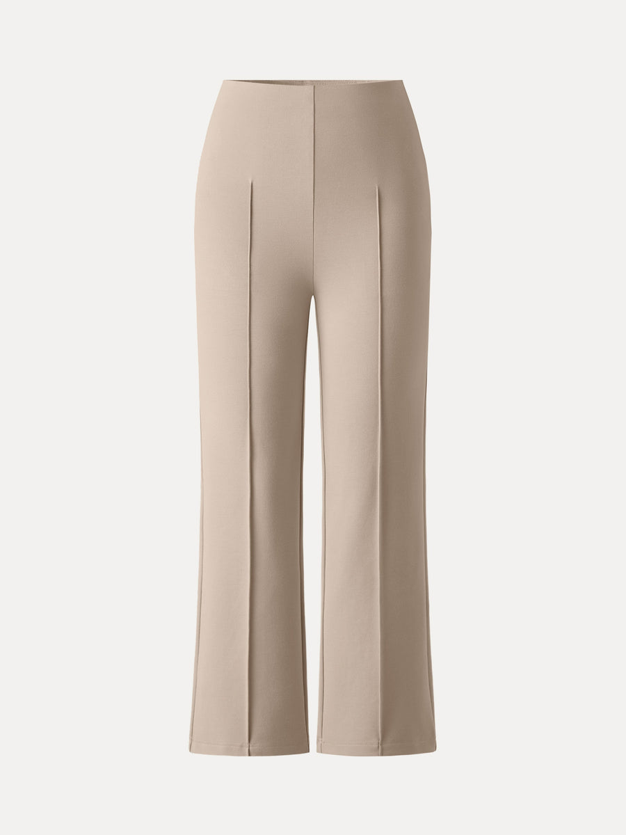 Wrinkle-Resistant High Rise Cropped Flare Leg Travel Pant
