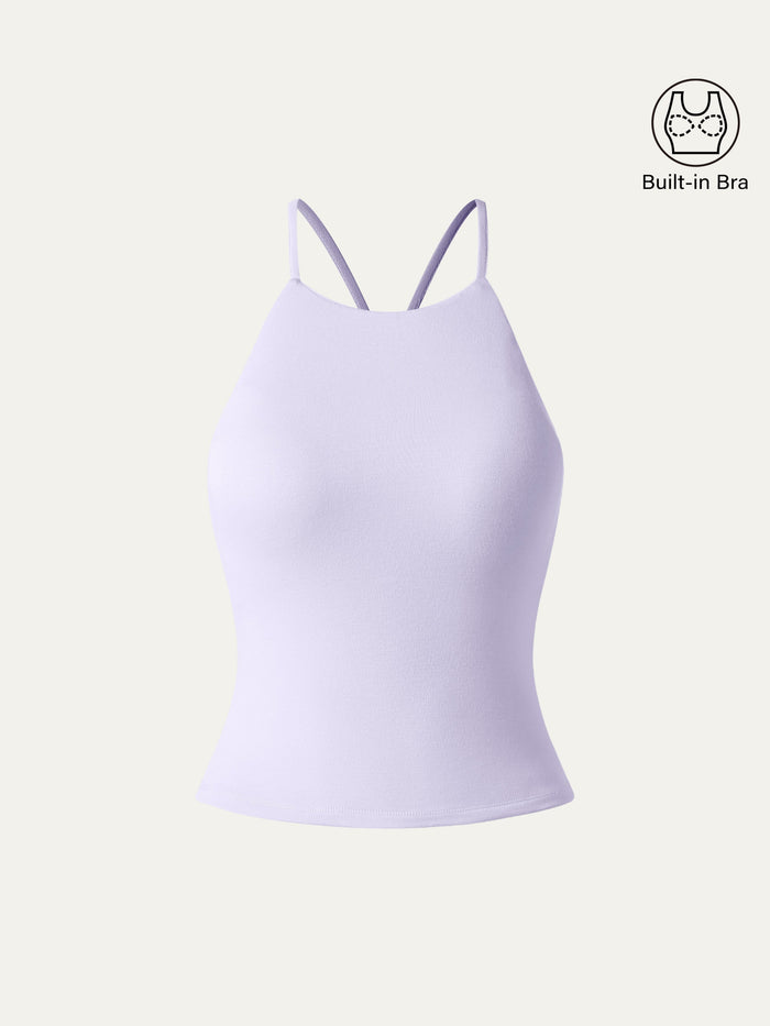 Tie Back Bandless Crop Bra Tank Top
