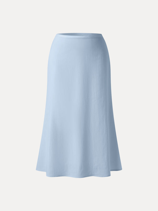 Lyocell-Linen Blend Maxi Flared Pull-On Skirt