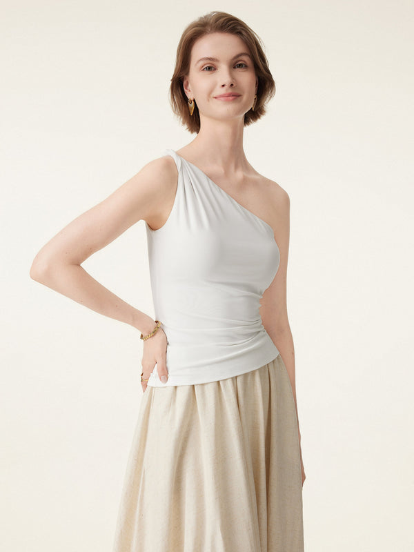 One Shoulder Twisted Bra Tank