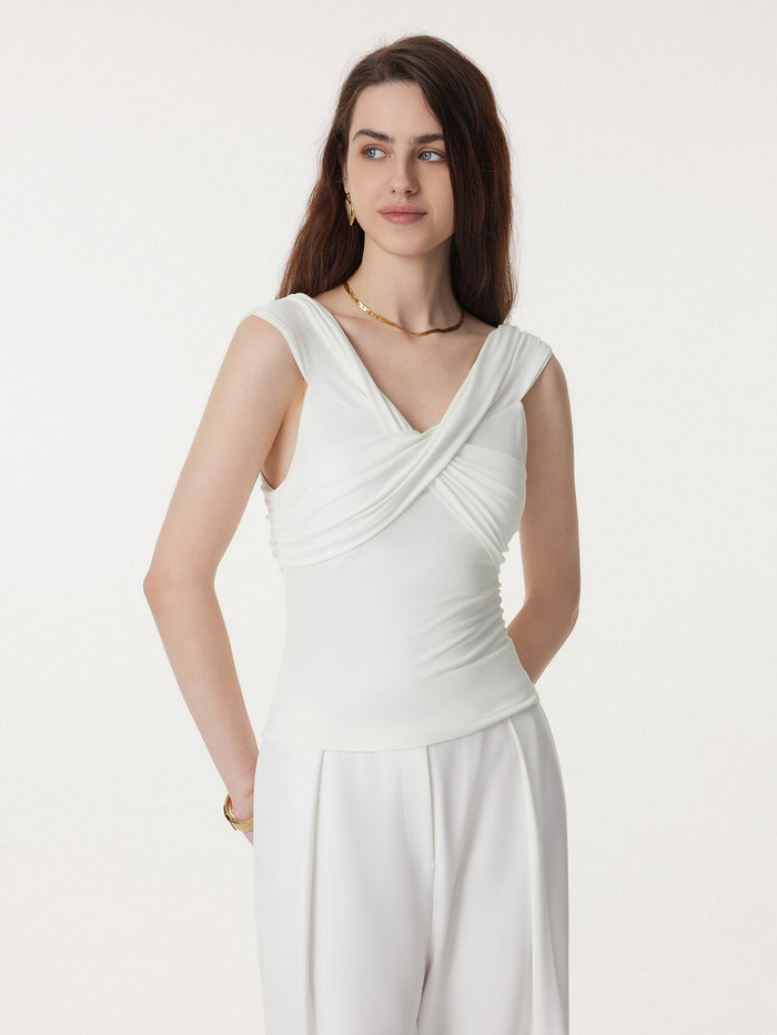 Criss Cross Off Shoulder New Airy Bra Top