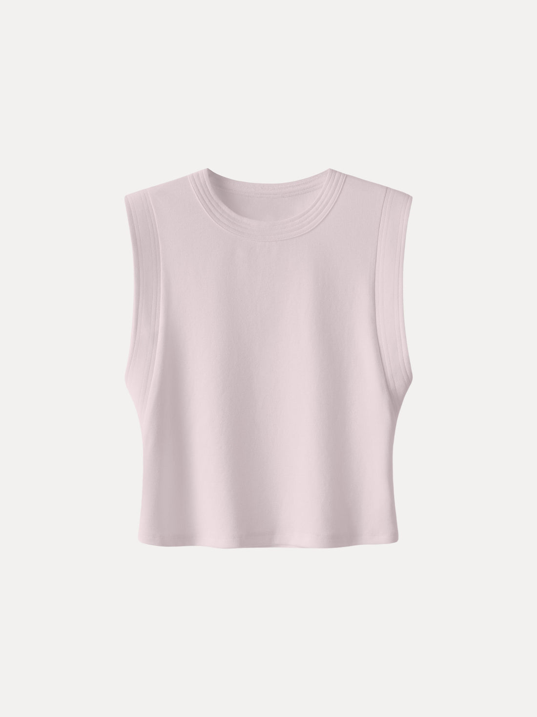 Soft Cotton Lyocell Cropped Wide Shoulder Tank