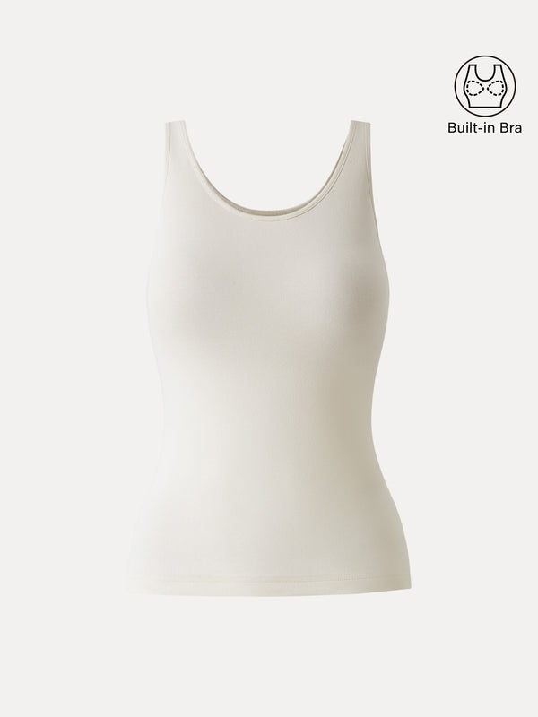 Cotton Lyocell U-Neck Bra Tank