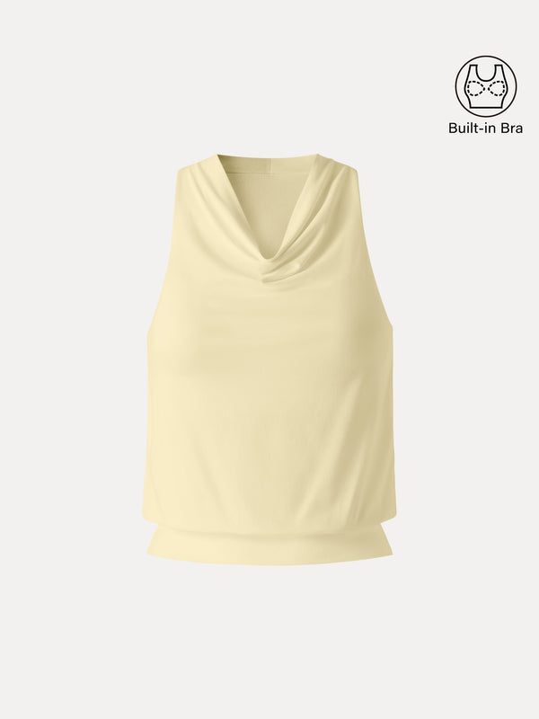 SkinKiss Not-See-Thru Halter Cowl Neck Bra Top