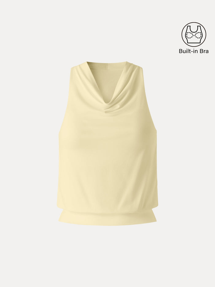 SkinKiss Not-See-Thru Halter Cowl Neck Bra Top