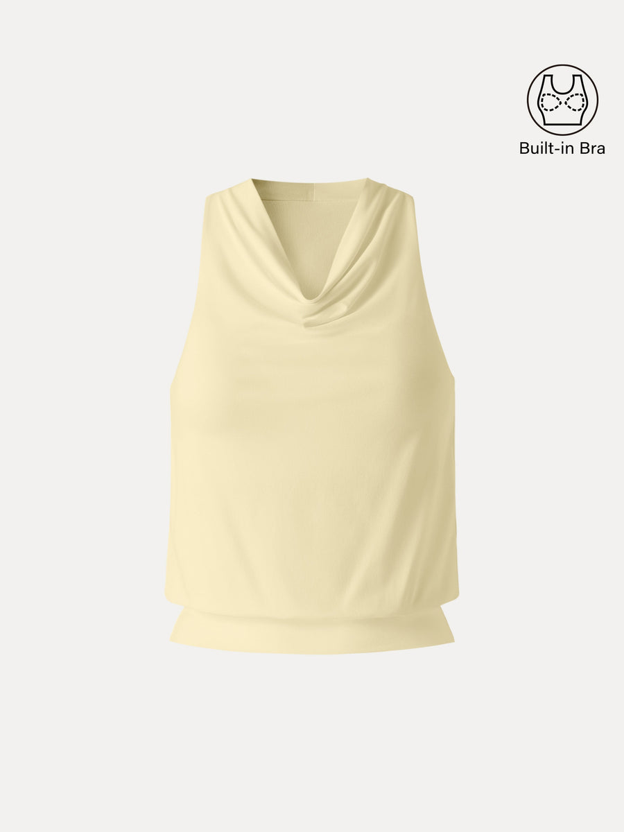 SkinKiss Not-See-Thru Halter Cowl Neck Bra Top