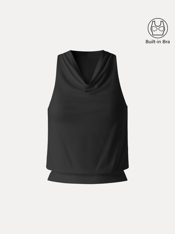 SkinKiss Not-See-Thru Halter Cowl Neck Bra Top