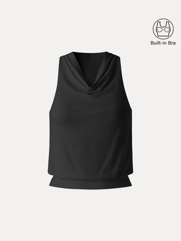 SkinKiss Not-See-Thru Halter Cowl Neck Bra Top
