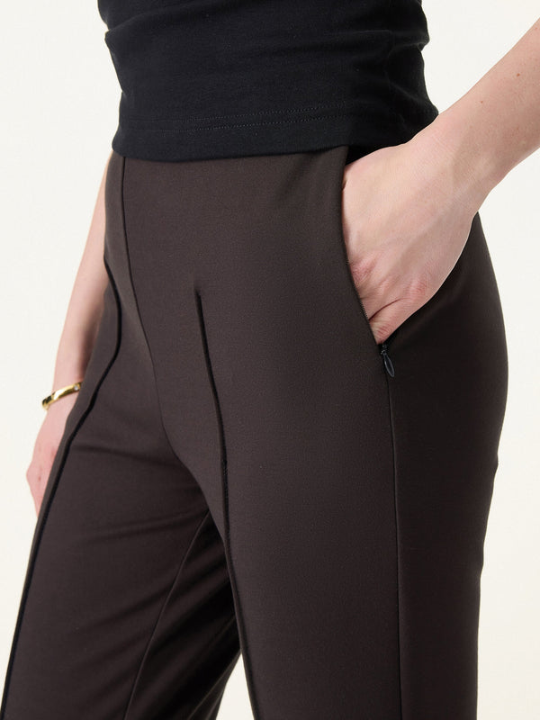 Wrinkle-Resistant High Rise Cropped Flare Leg Travel Pant