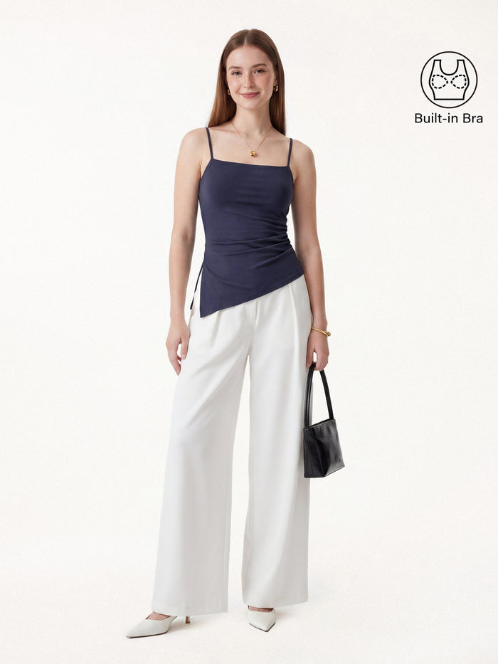 Spaghetti Bra Top with Side Slit
