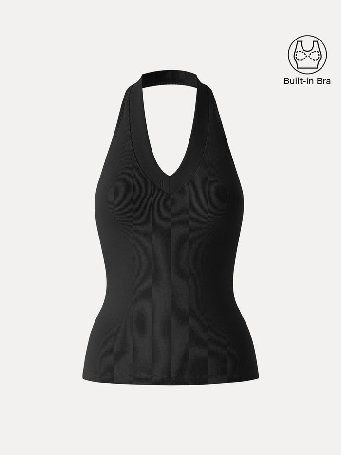 Plantive Halter Neck Open Back Bra Tank