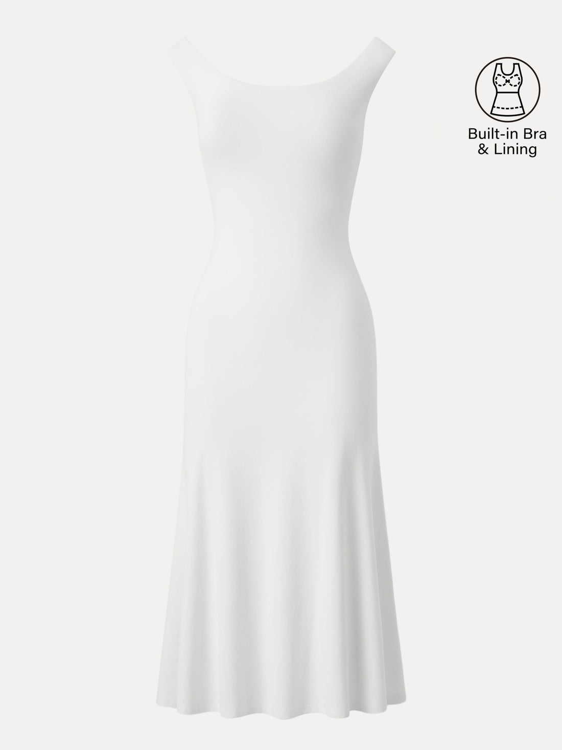 Scoop Neck Midi Low Back Bra Dress
