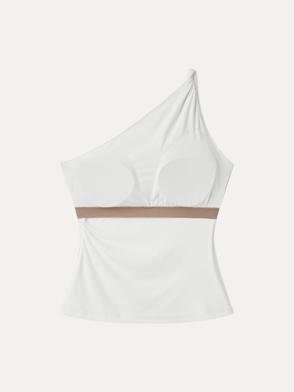 One Shoulder Twisted Bra Tank
