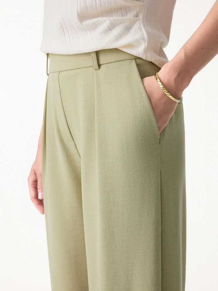 Stretch Linen-Like Wrinkle-Resistant Tapered Pant