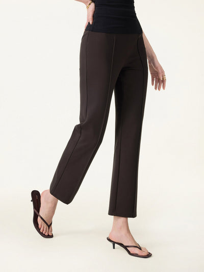 Wrinkle-Resistant High Rise Cropped Flare Leg Travel Pant