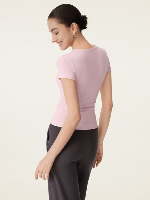 Crewneck Slimming Short Sleeve New Airy Bra Top