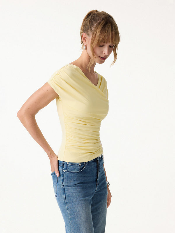 SkinKiss Surplice V-Neck Ruching Bra Top