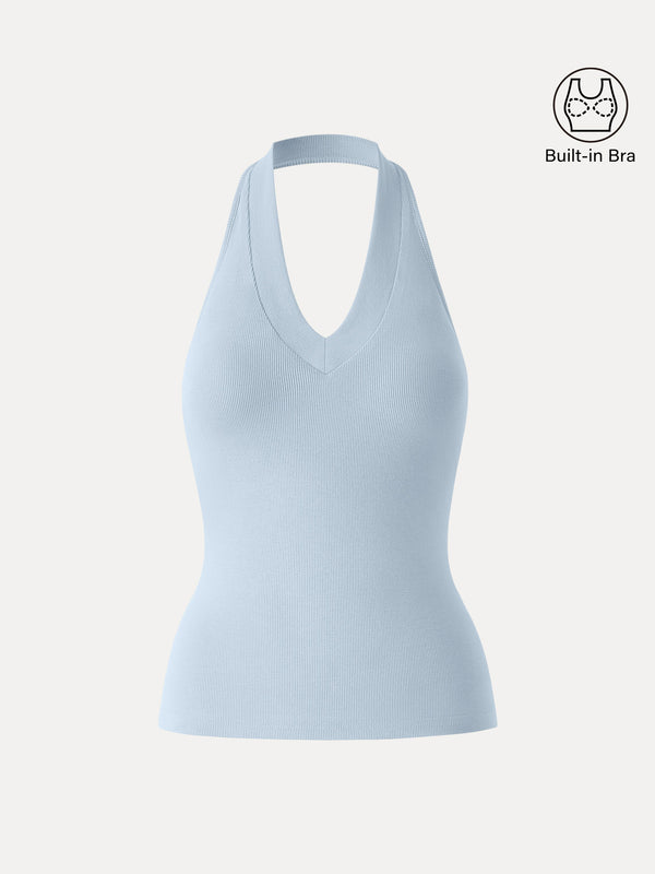 Plantive Halter Neck Open Back Bra Tank